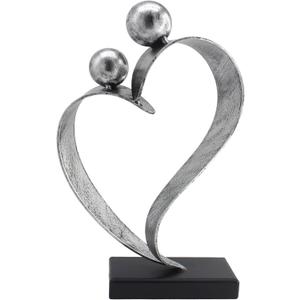 25th Wedding Anniversary Heart Gifts 25th Anniversary Love Gifts for Couple Wife Husband Iron Decorations Silver Wedding Gifts (Silver)