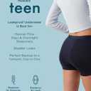 saalt Leakproof Teen Sport Shorts Period Underwear - Soft-Stretch, High-Rise, Machine Washable (Small, Midnight Sky - Super Absorbency)