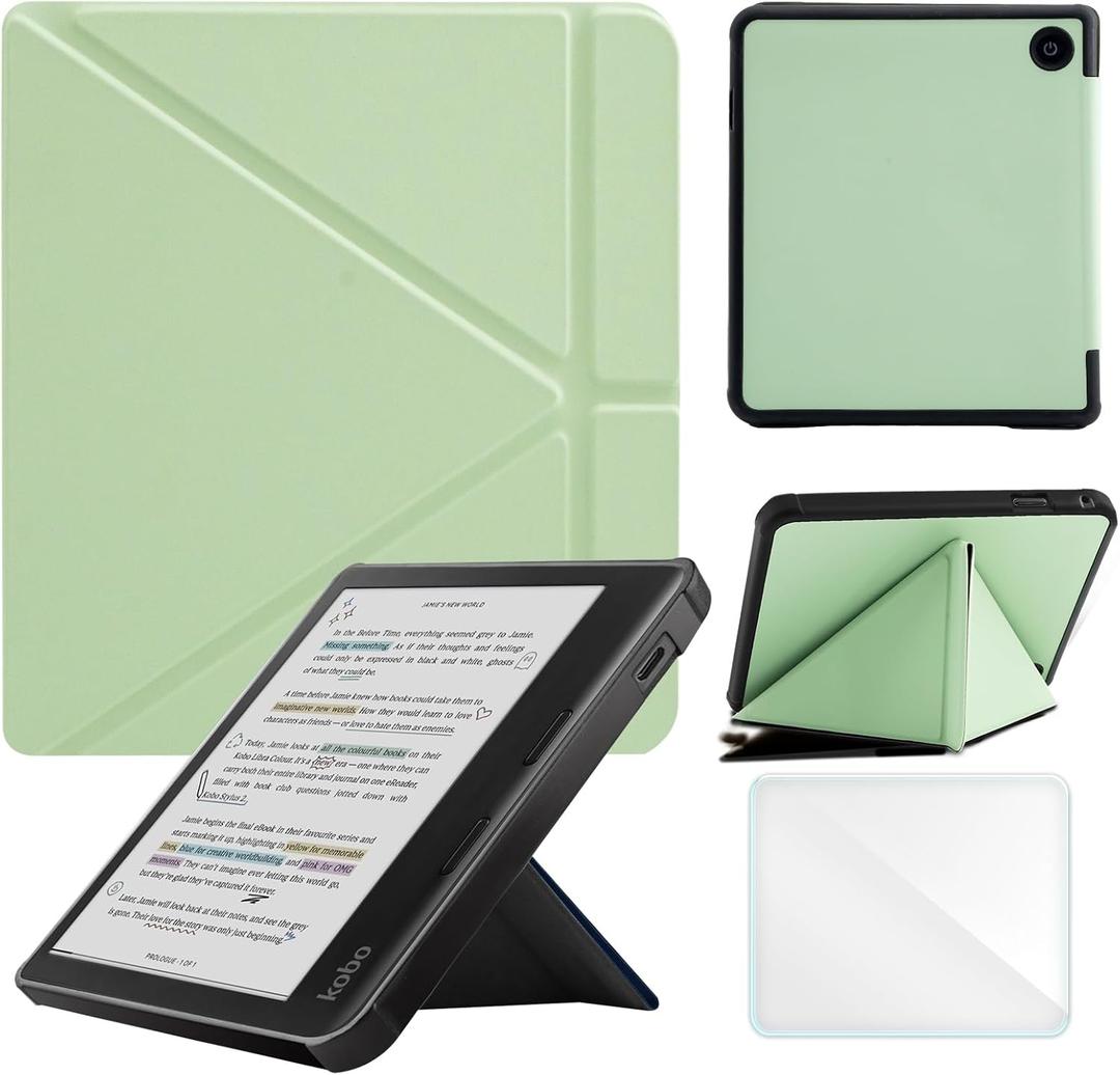 Case Compatible with Kobo Sage 8 Inch e-Reader (Model: N777 N778K, 2021 Release), Includes a Screen Protector - Premium PU Leather Cover with Auto Sleep/Wake