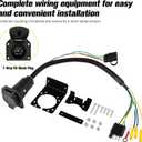 Siziviki Universal 4-Way Flat to 7-Way RV Blade Adapter Kit, 7 Pin Trailer Light Connector and 4 Pin Trailer Wiring Harness with Safety Bracket, Compatible with RV, Truck