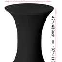 4 Pack 30x42 Inch Black Spandex Cocktail Table Covers, Highboy Top Tablecloth, Round Fitted Tablecloth for Folding Table, Stretch Cocktail Table Tablecloth for Party Wedding
