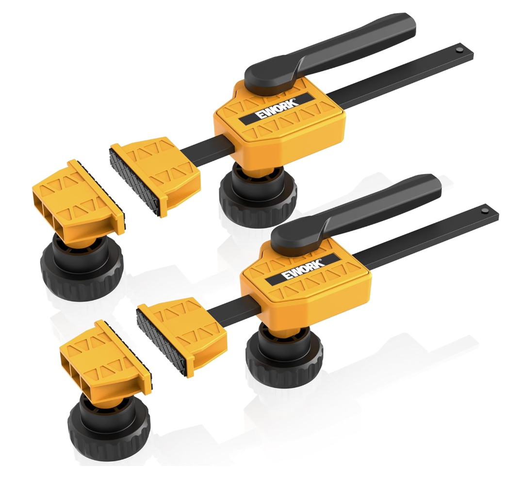 EWORK Bench Dog Clamp, 3/4" Bench Dog Hole Clamp, Up to 155 Lbs Clamping Force Bench Clamps for Woodworking, Adjustable Hold Down Clamp with Protective Pads, Quick Clamps for 19mm Bench Dogs (2 Pack)