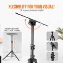 Pyle Projector Stand Tripod, Height Adjustable 28"-46" Portable Laptop and DJ Equipment Stand with Angle Tilt Tray, Heavy Duty Metal Construction, Foldable Design, 20" x 16" Platform