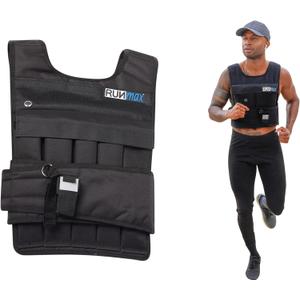 RUNFast RUNmax Pro Weighted Vest, 40 lb, Black