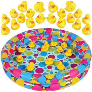 Gamie Duck Pond Matching Carnival Game for Kids, 36" x 6" Inflatable Pool & 19 Plastic Ducks with Numbers, Water Outdoor Game for Kids, Fun Memory Game for Backyard, Birthday Party Field Day Games