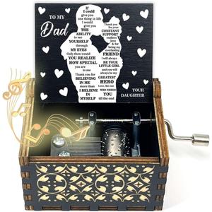 ukebobo Music Box Gifts for Dad, If I Could Give You One Thing in Life Music Box, You are My Sunshine Music Box, Dad Birthday Gifts from Daughter for Father's Day Birthday Christmas Day-002