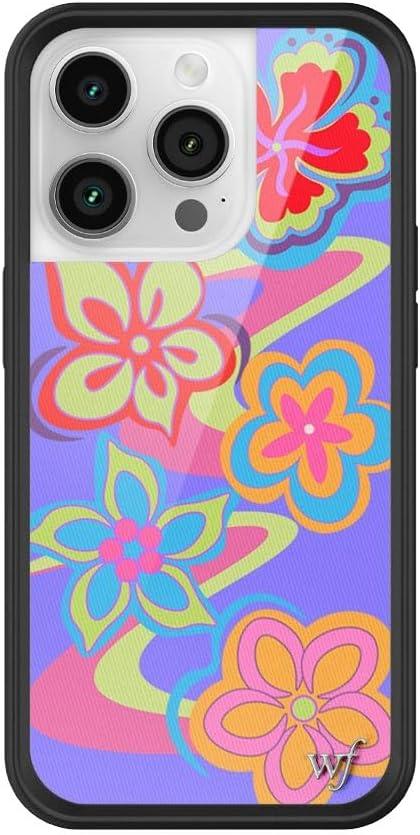 Wildflower Cases - Compatible with iPhone 14 Pro | Protective Black Bumper, 6.5ft Drop Test Certified, Women Owned Small Business | Trendy Red Purple Floral Summer Beach | Surf's Up