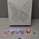 6 Pack 11x14 Inches Butterfly Flower Pre Drawn Canvas to Paint for Sip and Paint Party, Pre Printed Framed Canvases Set, Butterflies Pre Sketched Canvas for Painting for Adults Kids