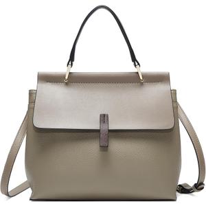 LAORENTOU Cowhide Leather Women Crossbody Handbag Satchel Style Purse Classic Stylish for Ladies (01 Khaki)