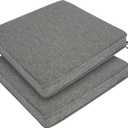 FUNHOME Indoor/Outdoor Chair Cushions Set of 2, 18 x 18 x 2.5 Inch Square Corner Outdoor Cushions for Patio Furniture,2 Packs Patio Chair Cushions with Ties-Dark Grey