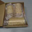 NURADA Flameless Candles with Remote Timer: 3D Wick Battery Operated Led Pillar Acrylic Fake Candle Set for Home Decoration Romantic Ambiance - Gold 3 Pack