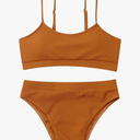 Modest Bikini Woman 2024 Sexy Thong Bathing Set Two Piece Backless High Waisted Swimsuit Solid Color Swim Beachwear Small