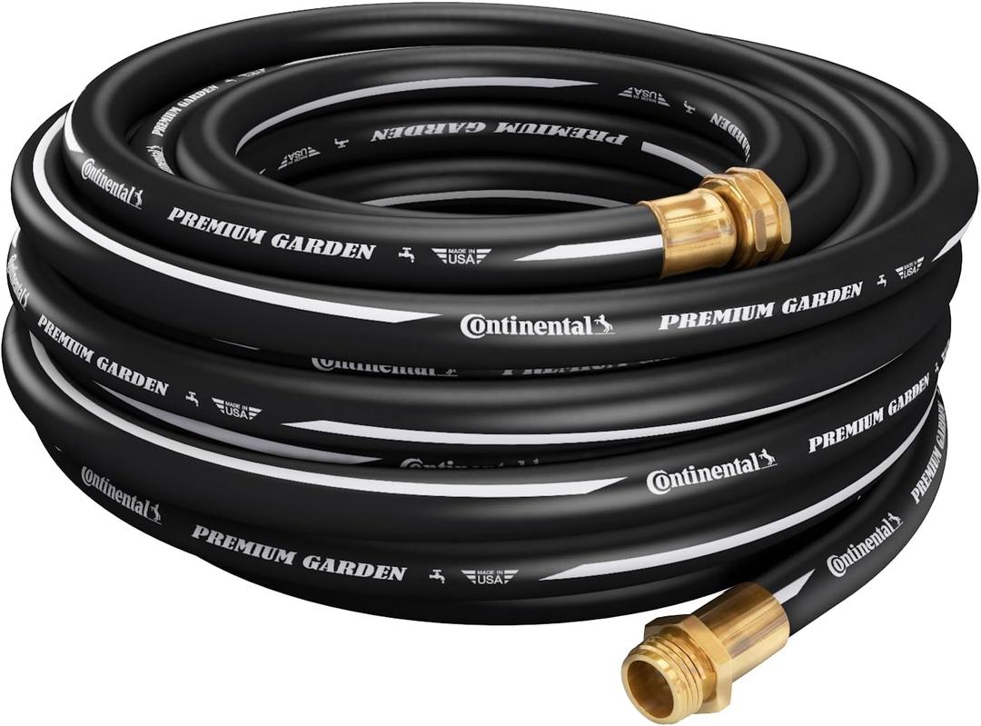 Continental Premium Garden, Black Heavy Duty Cold Water Garden Hose, Male x Female Garden Hose Thread 100Ft