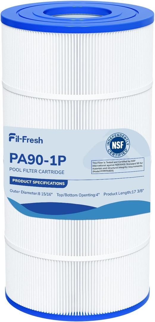 Fil-fresh C900 Pool Filter Cartridges Compatible with Hayward C900, Replacement for Pleatco PA90, Hayward CX900RE, Unicel C-8409, 90 sq.ft