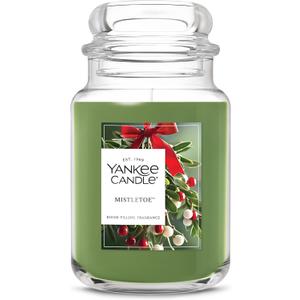 Yankee Candle Mistletoe, Christmas Scented Candle, 22oz Large Jar with up to 150 Hour Burn Time, Giftable