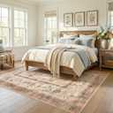 jinchan 8x10 Washable Living Room Area Rug, Vintage Floral, Dusty Pink
