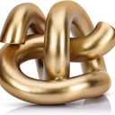 LCCCK Funky Abstract Gold Knot Knick Knacks - Gold Accent Decor for Coffee Table & Tv Stand, Modern Geometric Sculpture Scandinavian Minimalist Home Statue Decorative Objects Entryway Bookcase Book