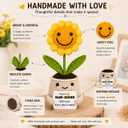 2 x Handmade Positive Sunflower Doll Crochet Youre My Sunshine Positive Gift for Friends, Family, Coworkers, Mom, Grandma, Women Flower Desk Decor for Christmas, Birthday, Appreciation