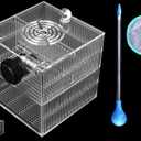 Magnetic Fish Breeder Box for Aquarium Tank Isolation Box Acclimation Hatchery breeding Incubator for Guppy Baby Betta Saltwater Clownfish Coral Anemones Aggressive or Injured Fish (4.7 Inch Square with 2 Dividers)