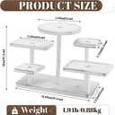 GlikCeil 5 Tiered Tray Stand Decor 5 Layer Wooden Cupcake Stand Rectangle Dessert Serving Tiered Tray Farmhouse Rustic Cake Table Display for Coffee Bar Home Kitchen Decorations(Vintage White)