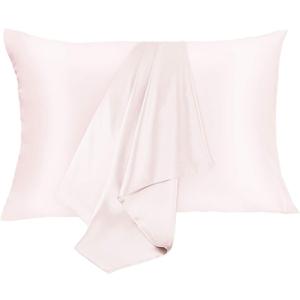 Silk Pillowcase for Hair and Skin 2 Pack 100% Mulberry Silk Bed Pillowcase Hypoallergenic Soft Breathable Both Sides Silk Pillow Case with Hidden Zipper, Pillow Cases (King, Light Pink)