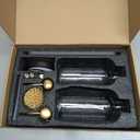 [Luxury] Kitchen Soap Dispenser Set - 16OZ Clear Glass Bottle, Stainless Steel Pump, Instant Dry Tray, Waterproof Labels, Non-Slip Silicone Pad, and Dish Brush | Upgrade for Your Kitchen and Bathroom