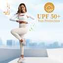 Hiball Workout Bolero Shrug Crop Top Long Sleeve Women, Sports Shrug Cropped Shirts, Cooling Shawl Arm Sleeves (White, L)