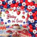 Berry in Love Bridal Shower Decorations Blueberry Strawberry Backdrop Blue Red Balloon Garland Arch Kit for Women Berry Theme Bridal Shower Wedding Engagement Bachelorette Party Decor Supplies 5x3ft