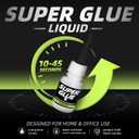 5 x Super Glue Liquid for Plastic, Wood, Leather, Jewelry, Paper, 2610 PSI Strength All Purpose Single-Use Mini CA Adhesive for Small Household Repairs, Quick Fixes - 7.5g
