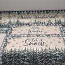 3 Pcs Christmas Kitchen Rugs and Mats Welcome Winter Let It Sonw Deer Tree Snowflakes Christmas Kitchen Mats Set of 3 for Xmas Home Christmas Kitchen Mats for Floor Bathroom Indoor (Green), Size46*17, 28*17 - 2 pcs