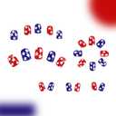 Independence Day Press On Nails Short Square Fake Nails 4th Of July With Star Design Full Cover Artificial Acrylic Nails Glossy Red Glue On Nails Blue Stick On Nails For Women 24pcs