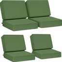 AAAAAcessories Outdoor Deep Seat Cushions, Foam Pillow, Waterproof, Fade-Resistant Patio Furniture Replacement Cushions, 24" x 24" x 5", Set of 4, Dark Moss Green (24x24-19'' Mid Back-4 Count)