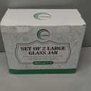 CZHQSMZ Set of 2 Large Glass Jar with Airtight Acacia Lid and 132 Kitchen Pantry Labels, Clear Glass Food Storage Jars Containers for Rice Flour Pasta Sugar Coffee Cookie and More(98 Fl Oz/2800 Ml)