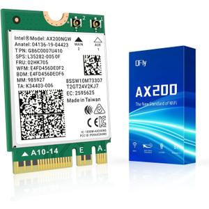 QFly WiFi 6 Card AX200NGW Wireless Network Card 2.4GHz 5GHz MU-MIMO Wi-Fi 6 (802.11ax) Module Adapter with Bluetooth 5.2 for PC Laptop Support Windows 10/11 64bit Gigabit M.2/NGFF