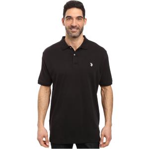 U.S. Polo Assn. Men's Solid Short Sleeve Interlock Polo Shirt, Golf Shirts for Men, Business Casual Polos (X-Large, Black)