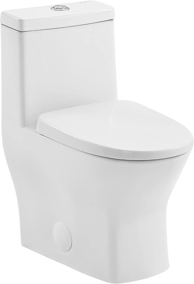 Sublime II One-Piece 12" Rough-in 1.1/1.6 GPF Dual Top Flush Round Compact Toilet in Glossy White