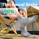RZTT 90% Merino Wool Socks for Women, Running Ankle Socks for Men, Lightweight Breathable Low Cut No Show Athletic Socks with Arch Support,3 Pack,Medium,Light Grey