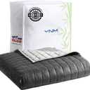 YnM Cooling Weighted Blanket for Adults, Cooling & Cozy Velvet Dual-Sided, 25lbs Heavy Bed Throw for Couple, Four Seasons Use (88x104 Inches, Queen or King Bed, Dark/Light Gre)