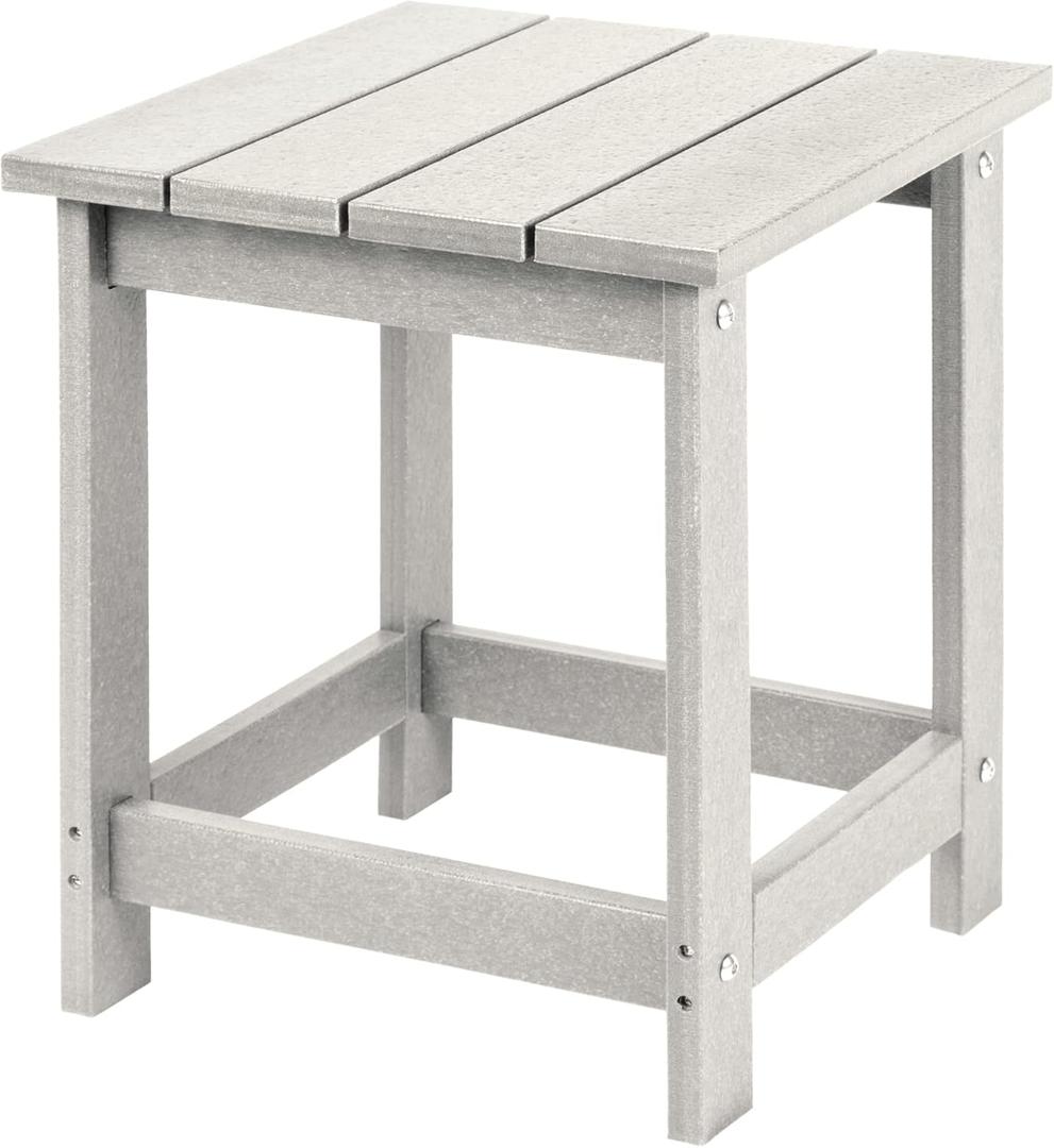 LZRS Adirondack Square Outdoor Side Table, Pool Composite Patio Table,HDPE End Tables for Backyard,Pool, Indoor Companion, Easy Maintenance & Weather Resistant(Sand)