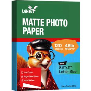 Uinkit 120 Sheets Presentation Paper Matte 8.5x11 Inkjet 48lb 180gsm Single Side Printable Photo for All Dye Ink Inkjet Printers