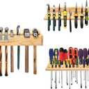 Stepstall 3 Pack Tool Organizers and Storage, Wooden Screwdriver Organizer Wall Mount, Pliers Rack Hammer Screwdriver Holder Tool Rack for Garage Shed Workshop