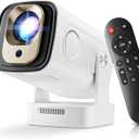 [ Auto Focus & Keystone / 1080P Native ] Mini Projector with Wifi and Bluetooth 5.4, Portable Projector for Outdoor Movies/Bedroom, Built in Apps, Smart Proyector 4K Support (2026 Upgrade, White)