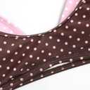ZAFUL Women's Polka Dot Bikini Set Double Layer Halter Swimsuit Colorblock Side Tie 2 Piece Bathing Suit (L)