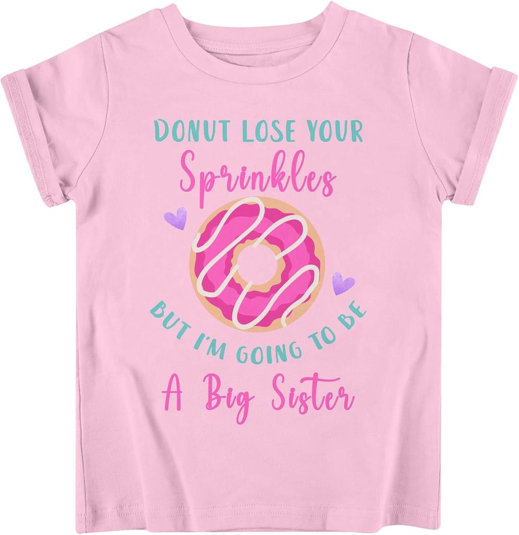 Funnycokid Big Sister Shirts for Girls Pregnancy Announcement Toddler Promoted to T-Shirt 1-6 Years