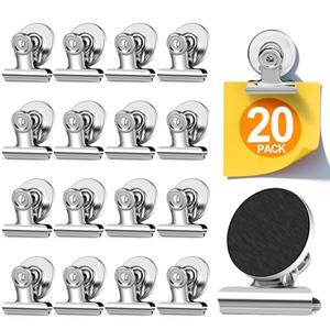 WUDIME 20 Pack Fridge Magnet Refrigerator Magnets, Strong Magnetic Clips, Heavy Duty Clip Magnets for Photo Displays, Whiteboard Magnets for Home, Office, Classroom, Job Ticket Holders