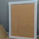 DOLLAR BOSS White Cork Board for Wall - 24 X 18 Inches, Rustic Wooden Frame Bulletin Board, Decorative Hanging Pin Board for Office & Home Decor