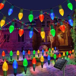 Homeleo 20 LED Solar C9 Christmas Lights Outdoor, 2-in-1 C9 Christmas Pathway Lights & String Lights for Outdoor Christmas Decorations Yard Front Porch Door Wreaths Window Tree Decor Homeleo 20 LED Solar C9 Christmas Lights Outdoor, 2-in-1 C9 Christmas Pathway Lights & String Lights for Outdoor Christmas Decorations Yard Front Porch Door Wreaths Window Tree Decor