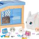 Little Live Pets Mama Surprise Bunny Interactive Hutch Playset with Mama Bunny, 3 Surprise Babies, 20+ Sounds & Reactions, Accessories & Gift Boxes, Repeat Play, Ages 4+