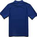 PHIBEE Boys' Short Sleeve Rash Guard Shirt UPF 50+ Sun Protection Swimwear (Blue)