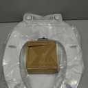 Clirass Bidet Toilet Seat, Soft Close Round Toilet Seat, Button control Feminine/Posterior Wash Switch, Knob Control Water Pressure,White Bidet Seat Attachment with Brass inlet